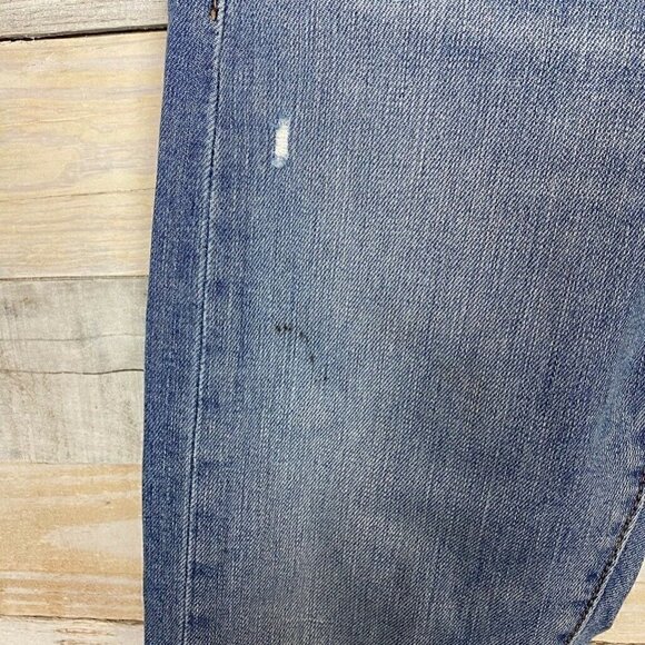 Levi Strauss Wedgie Skinny Slim Jeans Blue Rip 24 - Picture 4 of 10